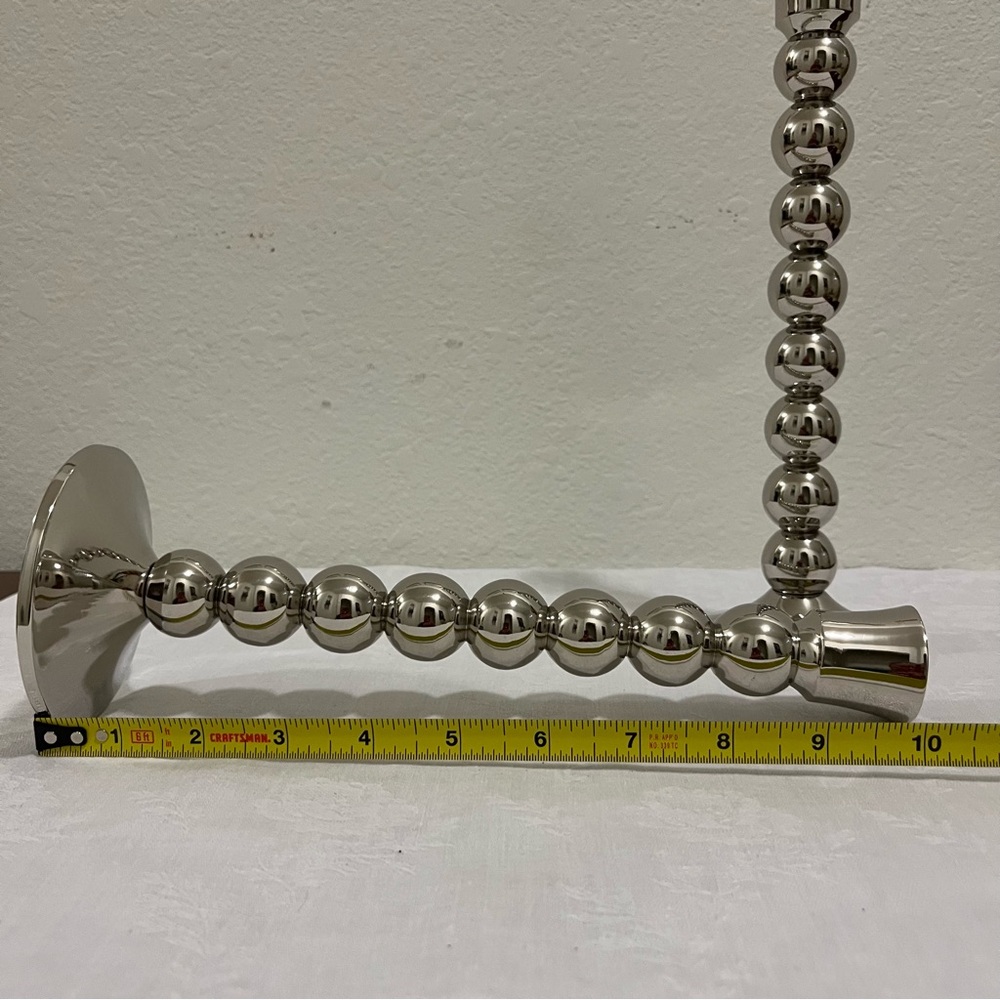 Anthropologie NIB “Sold Out” Set of 2 Small Silver Lumiere Candle Holders - Picture 10 of 12